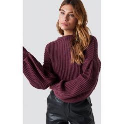 NA-KD Sweter z dzianiny z bufiastym rękawem - Purple. Swetry damskie marki NA-KD. Za 121.95 zł.