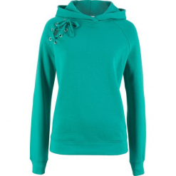 Bluza z kapturem i sznurowaniem bonprix szmaragdowy. Bluzy damskie marki KALENJI. Za 69.99 zł.