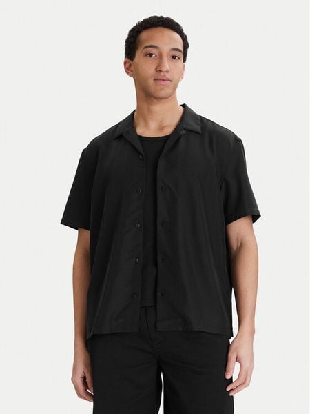 Calvin Klein Koszula LV04LF114G Czarny Relaxed Fit. Czarne koszule męskie Calvin Klein, l, bez wzorów, bez kołnierzyka, bez ramiączek. Za 266.99 zł.