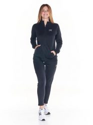 Bluza miękka z pełny zamek błyskawiczny na co dzień. Czarne bluzy damskie LEONE 1947 APPAREL, s, bez wzorów, z dresówki, bez kaptura, na fitness i siłownię. Za 105.21 zł.