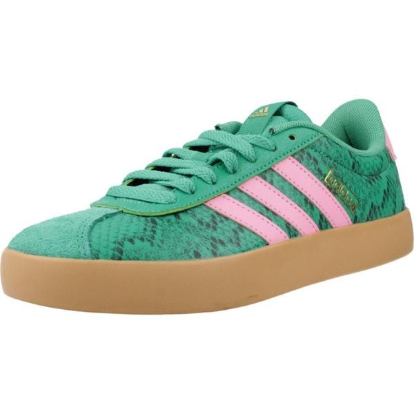 Buty ADIDAS VL COURT 3.0 Zielony. Zielone obuwie sportowe damskie Adidas, bez wzorów, ze skóry, trekkingowe. Za 275.00 zł.