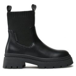 Botki Big Star Shoes. Czarne botki damskie BIG STAR SHOES, retro, bez obcasa, na płaskiej podeszwie, bez zapięcia. Za 249.99 zł.