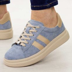 Niebieskie skórzane półbuty damskie Filippo Dp7499/26. Niebieskie półbuty damskie Filippo, na jesień, bez wzorów, z jeansu, eleganckie, bez obcasa, na platformie, bez zapięcia. Za 239.00 zł.