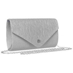 Kopertówka damska Rovicky R-XS021 srebrna. Szare kopertówki damskie ROVICKY, z aplikacjami, z syntetyku, eleganckie, zdobione, bez dodatków. Za 49.99 zł.