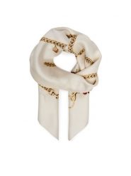 Coach Chusta jedwabna 29CEH35 Kremowy. Białe czapki i kapelusze damskie Coach, bez wzorów, z jedwabiu. Za 399.99 zł.