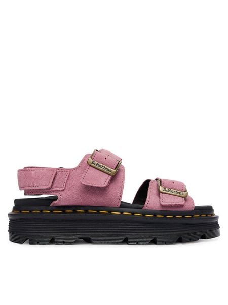 Dr. Martens Sandały Zebzag DM42689650 Różowy. Czerwone sandały damskie Dr. Martens, bez wzorów, ze skóry, bez obcasa, na płaskiej podeszwie, bez zapięcia. Za 543.99 zł.