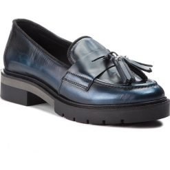 Półbuty TOMMY HILFIGER - Metallic Leather Loa FW0FW03142 Midnight 403. Niebieskie półbuty damskie Tommy Hilfiger, ze skóry. W wyprzedaży za 479.00 zł.