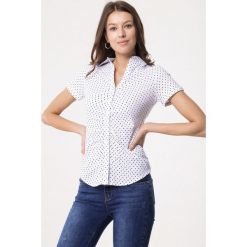 Biała Koszula Set In. Białe bluzki damskie Born2be, l, bez wzorów, z dzianiny, bez kołnierzyka, bez ramiączek. Za 59.99 zł.