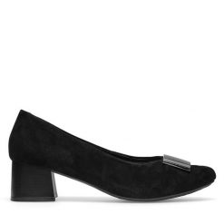 Czółenka Lasocki. Czarne czółenka damskie Lasocki, bez wzorów, bez obcasa, bez zapięcia. Za 219.99 zł.