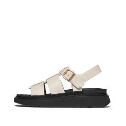 Klapki na koturnie w stylu rybaka damskie FitFlop Gen-FF. Czarne klapki damskie FIT FLOP, bez wzorów, z materiału, klasyczne, bez obcasa, na koturnie. Za 736.00 zł.