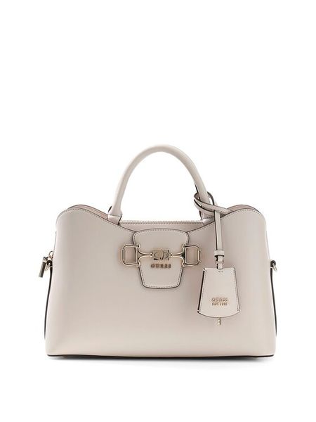 Guess Torebka Janie HWVG99 10060 Écru. Białe torebki do ręki damskie Guess, z aplikacjami, bez dodatków. Za 679.99 zł.