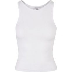 Damski Bezrękawnik Typu Racerback. Białe koszulki sportowe damskie BUILD YOUR BRAND, l, bez wzorów, bez kołnierzyka, bez ramiączek. Za 57.99 zł.