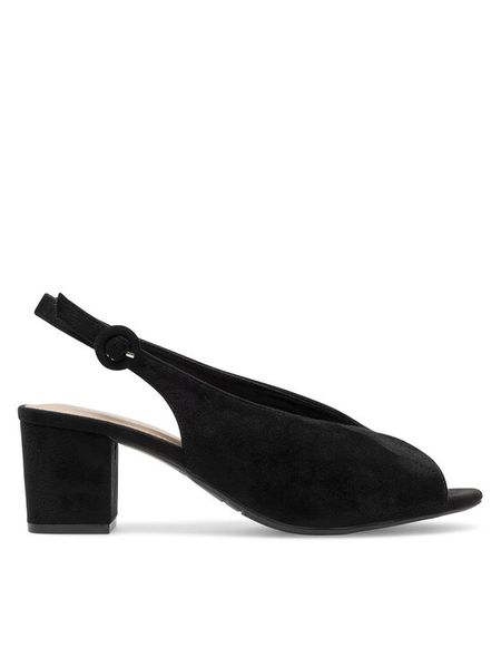 Clara Barson Sandały LS6019-01 Czarny. Czarne sandały damskie Clara Barson, bez wzorów, z materiału, bez obcasa, na słupku, bez zapięcia. Za 89.99 zł.