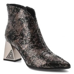 Czarne Botki S.Barski Eleganckie Obuwie Damskie Premium. Czarne kozaki damskie S.BARSKI, ze skóry, bez obcasa, na obcasie. Za 365.99 zł.