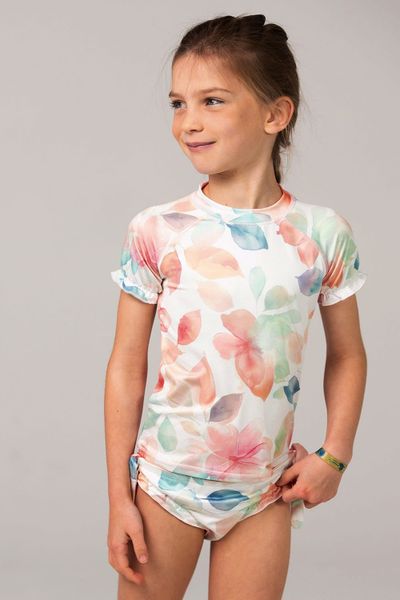 Dwuczęściowy kostium uv dla dziewczynki 158-164, 13-14 lat, koszulka i majtki, Ducksday, Bliss. Bluzki dla dziewczynek DucKsday, bez wzorów, bez ramiączek. Za 209.00 zł.