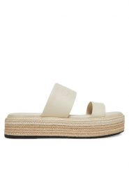 Calvin Klein Klapki Flatform Wedge Slide - He HW0HW02374 Kremowy. Białe espadryle damskie Calvin Klein, bez wzorów, ze skóry, bez obcasa, bez zapięcia. Za 299.99 zł.