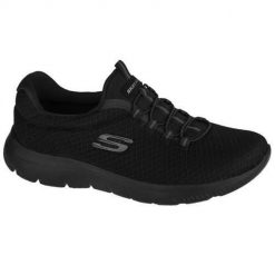 Buty do chodzenia damskie Skechers Summits. Czarne obuwie sportowe damskie Skechers, bez wzorów, z gumy, trekkingowe. Za 259.99 zł.