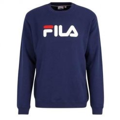 Bluzy treningowa męska Fila Barbian Crew. Niebieskie bluzy męskie Fila, m, bez wzorów, bez kaptura. Za 314.00 zł.