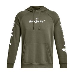Bluza męska Under Armour Rival Fleece Graphic HD. Zielone bluzy męskie Under Armour, m, bez wzorów, bez kaptura, na fitness i siłownię. Za 159.99 zł.
