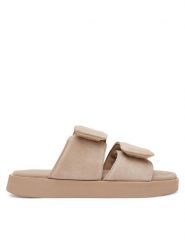 Inuikii Klapki Classic Suede Velcro 70104-128 Beżowy. Brązowe klapki damskie Inuikii, bez wzorów, ze skóry, bez obcasa. Za 639.99 zł.