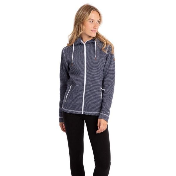 Bluza Polarowa Damska Rootless Stripe Marl AT200. Niebieskie bluzy damskie Trespass, na zimę, m, bez wzorów, z materiału, z kapturem. Za 195.99 zł.