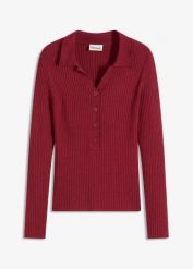 Cienki sweter z miękkiej mieszanki wiskozy. Czerwone swetry damskie bonprix, bez wzorów, z wiskozy, bez kołnierzyka, bez ramiączek, bez kaptura. Za 87.99 zł.
