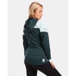 Bluza damska z kapturem Kilpi Memphis. Zielone bluzy damskie Kilpi, l, bez wzorów, z materiału, z kapturem, trekkingowe. Za 267.13 zł.