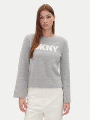 DKNY Sweter DJ4R0504 Szary Regular Fit. Szare swetry damskie DKNY, s, bez wzorów, z syntetyku, bez kołnierzyka, bez ramiączek, bez kaptura. Za 209.99 zł.