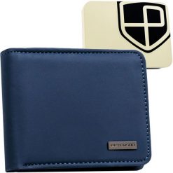 Granatowy portfel Peterson PTN EH-04Z. Niebieskie portfele męskie Peterson, bez wzorów, ze skóry ekologicznej. Za 69.99 zł.