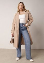 Niebieskie Szerokie Jeansy z Bawełną i Domieszką Wiskozy z Wysokim Stanem Zhein. Niebieskie jeansy damskie Born2be, z podwyższonym stanem, plus size. Za 139.99 zł.