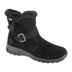 Buty Rieker Booties L7179-00 czarne. Czarne śniegowce i trapery damskie z materiału. Za 479.08 zł.
