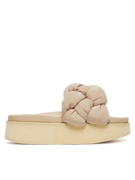 Inuikii Klapki Puffer Braided 70103-177 Beżowy. Brązowe klapki damskie Inuikii, bez wzorów, z materiału, bez obcasa. Za 709.99 zł.