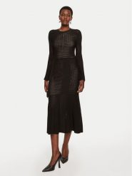 TWINSET Sukienka dzianinowa 242TP3050 Czarny Regular Fit. Czarne sukienki damskie Twinset, m, bez wzorów, z dzianiny, bez kołnierzyka, bez ramiączek. Za 739.99 zł.