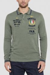 AERONAUTICA MILITARE Zielony longsleeve polo P.a.n. With Flock Prints, Rozmiar 3XL. Zielone bluzki z długim rękawem męskie Aeronautica Militare, m, bez wzorów, bez kołnierzyka. W wyprzedaży za 299.99 zł.
