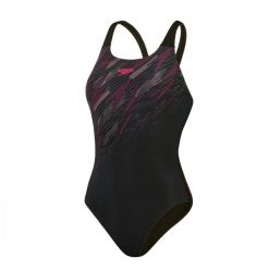 Damski kostium kąpielowy 1-częściowy Speedo Eco+ H-Boom Placem Muscleb. Czarne kostiumy jednoczęściowe damskie Speedo, bez wzorów, z materiału, sportowe, do pływania. Za 191.98 zł.