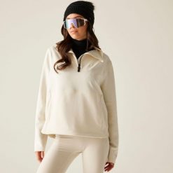 Damski sweter Wander Relaxed Quarter Zip Polar. Białe swetry damskie Dare 2b, bez wzorów, z polaru, sportowe, bez kołnierzyka, bez ramiączek, bez kaptura. Za 229.99 zł.
