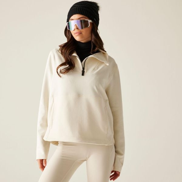 Damski sweter Wander Relaxed Quarter Zip Polar. Białe swetry damskie Dare 2b, bez wzorów, z materiału, bez kołnierzyka, bez ramiączek, długie, bez kaptura. Za 248.00 zł.