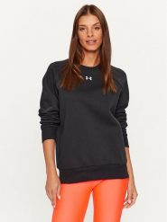 Under Armour Bluza Ua Rival Fleece Crew 1379508 Czarny Loose Fit. Czarne bluzy damskie Under Armour, m, bez wzorów, z bawełny, bez kaptura. Za 109.88 zł.