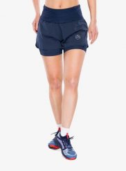 Spodenki do biegania damskie La Sportiva Ultra Distance Shorts. Niebieskie szorty sportowe damskie La Sportiva, l, bez wzorów, z materiału, do biegania. Za 489.49 zł.