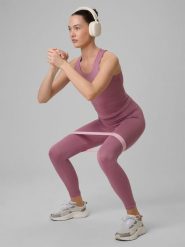 4F Crop-top treningowy szybkoschnący damski - różowy XL. Brązowe koszulki sportowe damskie 4f, xl, bez wzorów, z elastanu, bez kołnierzyka, bez ramiączek. Za 99.99 zł.