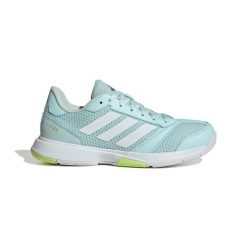 Damskie buty halowe adidas Ligra 8. Niebieskie obuwie sportowe damskie Adidas, bez wzorów, z materiału, do siatkówki. Za 325.90 zł.