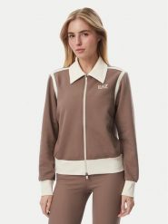 EA7 Emporio Armani Bluza 7W001328 AF25623 U6041 Brązowy Regular Fit. Brązowe bluzy damskie EA7 Emporio Armani, xs, bez wzorów, z bawełny, bez kaptura. Za 714.99 zł.