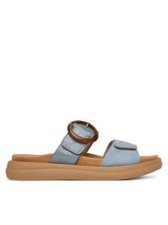 Remonte Klapki D2N51-10 Niebieski. Niebieskie klapki damskie Remonte, bez wzorów, z materiału, bez obcasa. Za 271.99 zł.