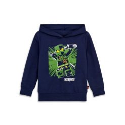 Bluza Dziecięca z Kaprutem Bio Bawełna LEGO Ninjago Scout 302 Granatowa. Niebieskie bluzy dla chłopców LEGO, bez wzorów, z bawełny, bez ramiączek, z kapturem. Za 104.49 zł.