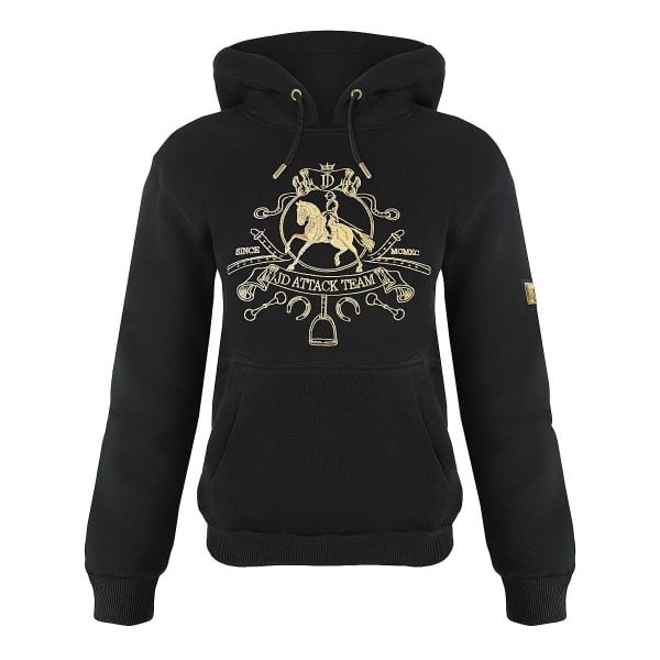 Bluza jeździecka JD ATTACK Royal. Brązowe bluzy damskie JD ATTACK, l, bez wzorów, z bawełny, z kapturem. Za 229.00 zł.