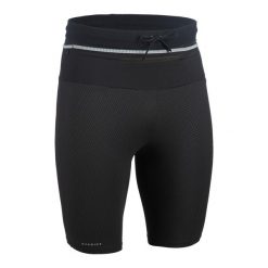 Legginsy do biegania w terenie krótkie męskie Kiprun Run 900 Ultra. Czarne legginsy sportowe męskie KIPRUN, l, bez wzorów, z materiału, krótkie, do biegania. W wyprzedaży za 69.99 zł.