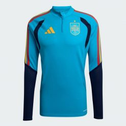 Koszulka treningowa Hiszpania 26 Tiro. Niebieskie koszulki sportowe męskie Adidas, xl, bez wzorów, bez kołnierzyka, bez ramiączek, do piłki nożnej. Za 329.00 zł.