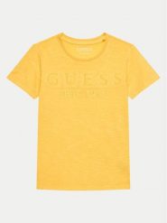 Guess T-Shirt L4GI09 K6XN4 Żółty Regular Fit. Żółte t-shirty dla chłopców Guess, z aplikacjami, z bawełny, bez ramiączek. Za 79.99 zł.