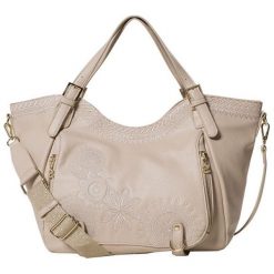 Desigual Bols Dark Amber Rotterdam Cream 19SAXPAM 1011. Żółte torebki do ręki damskie Desigual, bez wzorów, bez dodatków. W wyprzedaży za 259.00 zł.