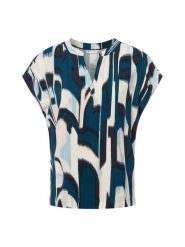 Street One Bluzka Kobiety wiskoza niebieski|biały, 38. Białe bluzki damskie Street One, bez wzorów, z wiskozy, street, bez kołnierzyka, bez ramiączek. Za 119.95 zł.